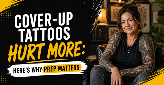 Cover-up tattoos hurt more, why prep matters, preparing for a comfortable cover-up tattoo session with TN100 tattoo numbing cream by Tattoo Numbing Australia