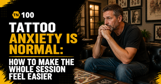 Tattoo anxiety is normal, calming nerves before a tattoo with TN100 by Tattoo Numbing Australia